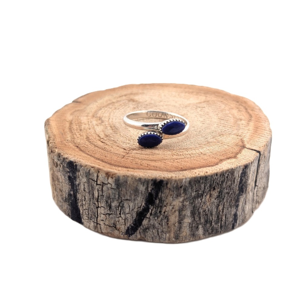 Handmade Native American 2 Stone Setting Bypass Ring Lapis Lazuli Sz 7 Jewelry**